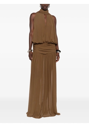 De La Vali Cruz ruched-waist maxi dress - Brown