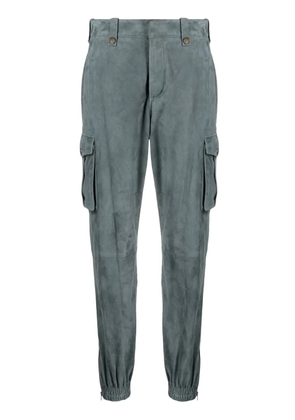 Ermanno Scervino mid-rise suede cargo trousers - Grey