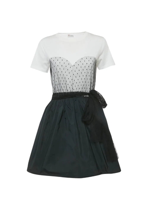Red Valentino Vintage Plumetis-trim panelled mini dress - Grey