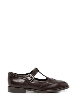 ADRIANNA FERETTI brogue-detail T-bar pumps - Brown