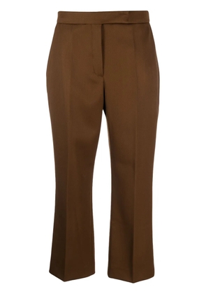 Tory Burch cropped wool tailored trousers - Brown