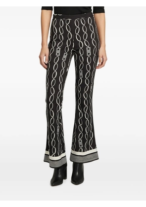 Elisabetta Franchi chain-print flared trousers - Black
