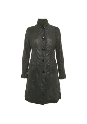 Versace Jeans Couture button-front leather trench coat - Grey