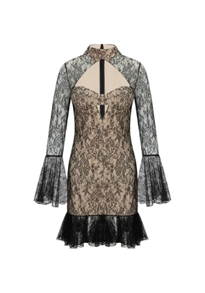 OCCLEUS Celine fluted mini dress - Black