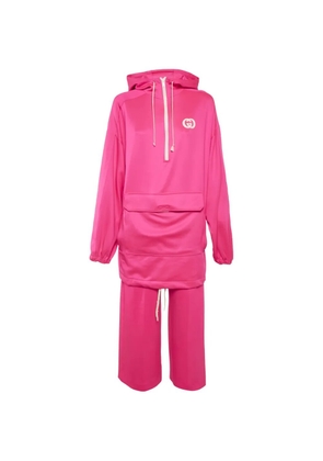 Gucci Pre-Owned Interlocking G logo patch hoodie track pants - Pink