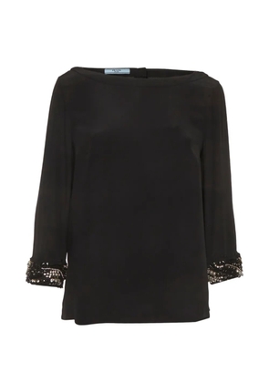 Prada Pre-Owned crystal-embellishment blouse - Black