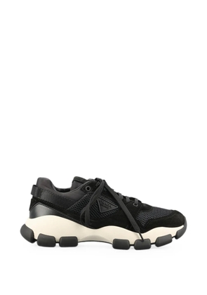 Prada logo-patch panelled sneakers - Black
