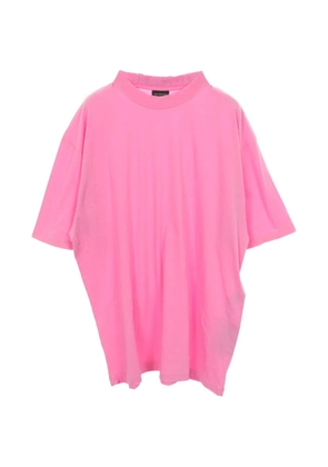 Balenciaga Pre-Owned logo-embroidered distressed T-shirt - Pink