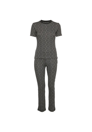 Hermès Pre-Owned H Rond jacquard trousers set - Black