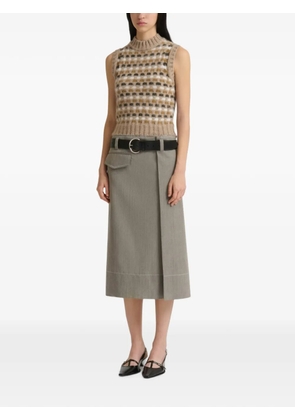 Marni gray wool midi skirt with pocket - Grey