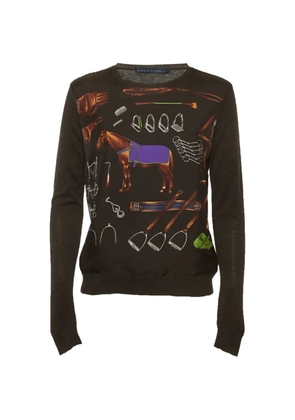 Ralph Lauren Vintage equestrian-print long-sleeve sweater - Grey