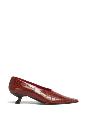 Marni brown croc-effect leather Cindi pumps
