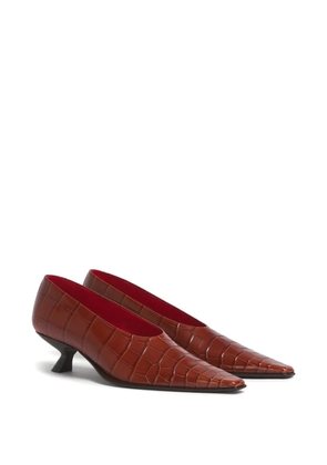 Marni brown croc-effect leather Cindi pumps