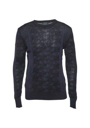 Versace Pre-Owned Greca pattern knit sweater - Blue