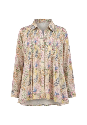 Dhaari floral-print pintuck-detail shirt - Neutrals