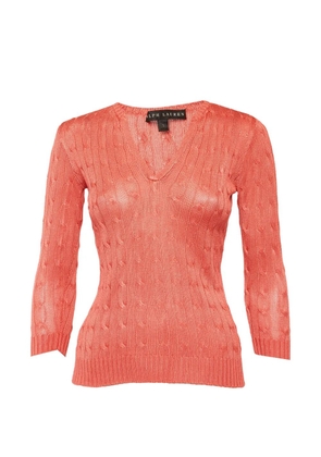 Ralph Lauren Vintage cable-knit V-neck sweater - Pink