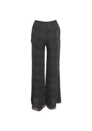 Brunello Cucinelli polka-dot side-slit trousers - Black