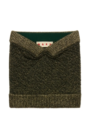 Marni black wool strapless top with lurex detailing - Green