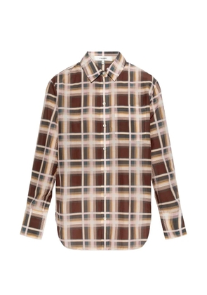 FRAME The Plaid Boy oversized shirt - Brown