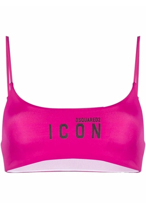 DSQUARED2 logo print bikini top - Pink