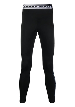 Diesel logo-waistband detail leggings - Black