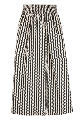 By Malene Birger Tarrana wavy-stripe A-line midi skirt - Black