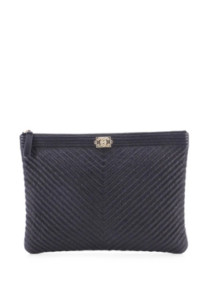 CHANEL Pre-Owned Boy O Case Chevron Caviar Medium clutch bag - Black