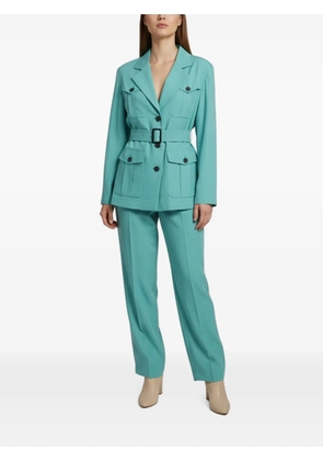 Emporio Armani Pre-Owned belted gabardine trousers set - Blue
