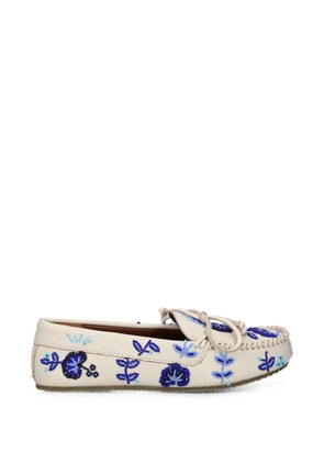 DE SIENA SHOES Arianna bead-embellished floral loafers - Neutrals