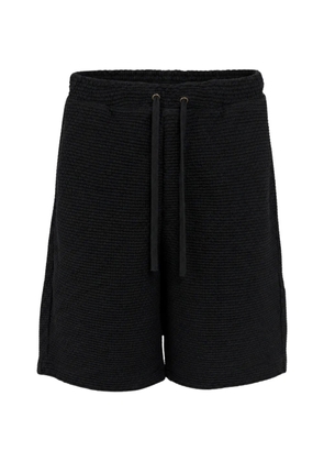 Emporio Armani embossed drawstring shorts - Black