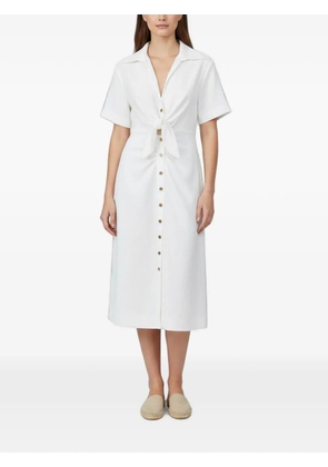 SANDRO knotted shirt midi dress - White