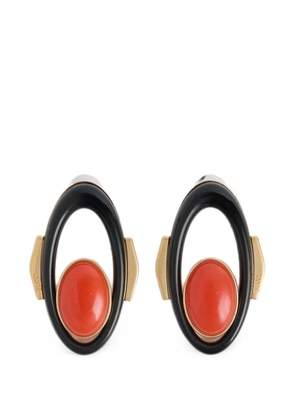 PUCCI cabochon-embellished oval-frame earrings - Gold