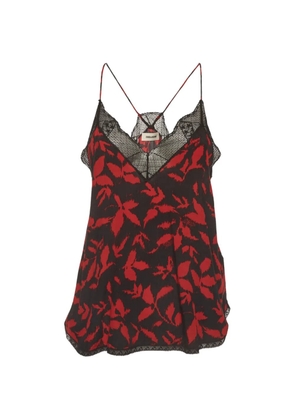 Zadig&Voltaire Christy Soft ikat-print cami top - Black