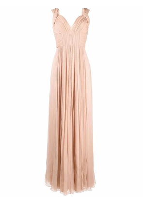 Alberta Ferretti sleeveless gathered evening dress - Neutrals