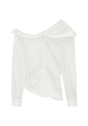 OCCLEUS Myla striped off-shoulder shirt - Neutrals