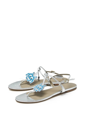 Anya Hindmarch pixelated-figure thong sandals - Silver