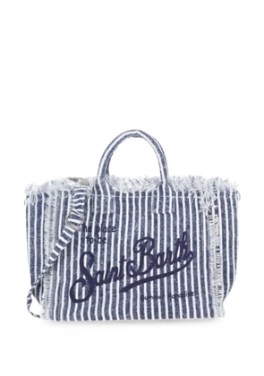MC2 Saint Barth striped frayed-edge tote bag - Blue