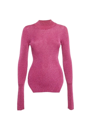 Thierry Mugler Pre-Owned rib-knit mock-neck sweater - Pink