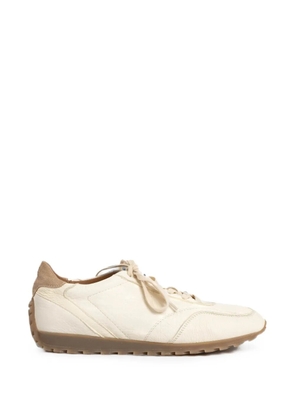 Eleventy leather suede-panel sneakers - Neutrals