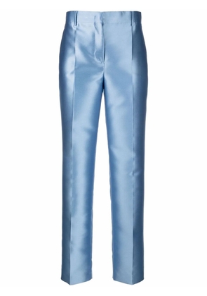 Alberta Ferretti satin finish straight-leg trousers - Blue