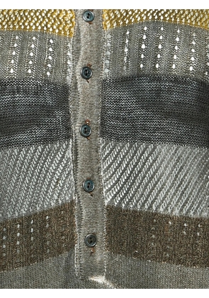 D&G PreOwned striped half-button sweater - Grey