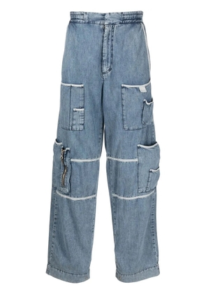 Diesel wide leg cargo distressed jeans - Blue