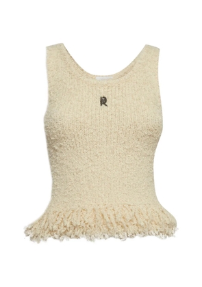 Paco Rabanne Pre-Owned logo plaque fringed top - Neutrals