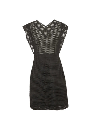 SANDRO crochet lace mini dress - Black