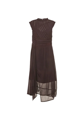 AllSaints pleated-detail midi dress - Brown
