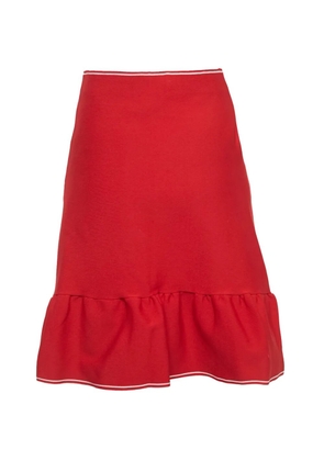 SANDRO ruffled stretch-knit mini skirt - Red