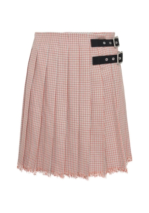 Jil Sander houndstooth pleated wrap mini skirt - Red