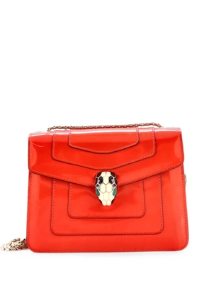 Bvlgari Pre-Owned Serpenti Forever Square Metallic Leather Small shoulder bag - Orange