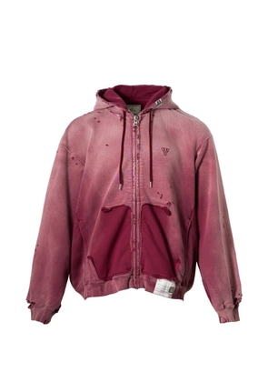 Maison MIHARA YASUHIRO distressed sun-faded hoodie - Red