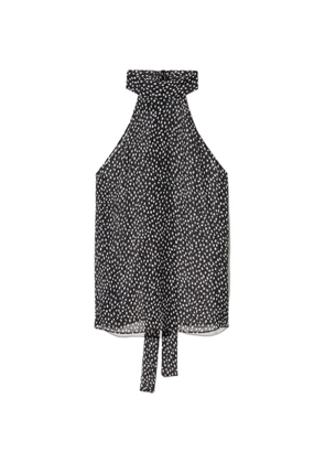 Nili Lotan Alla polka-dot halterneck top - Black